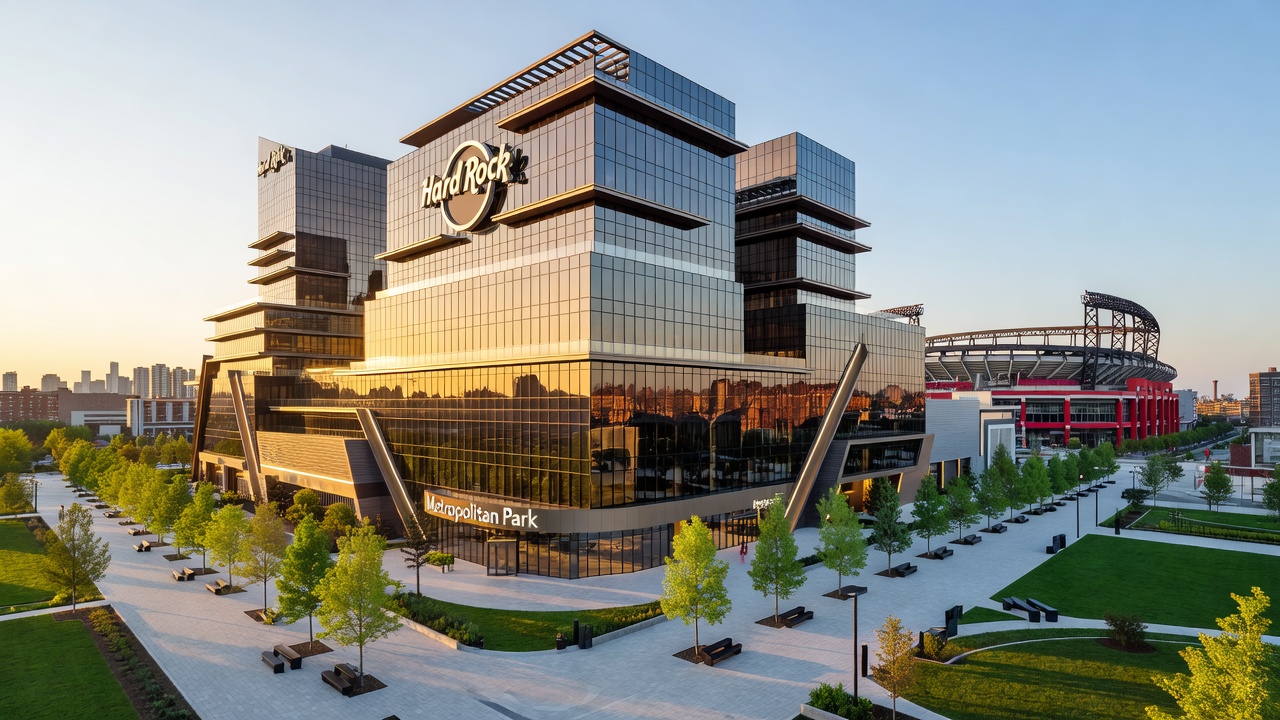 Architectural rendering of proposed Hollywood Casino New Orleans land-based facility